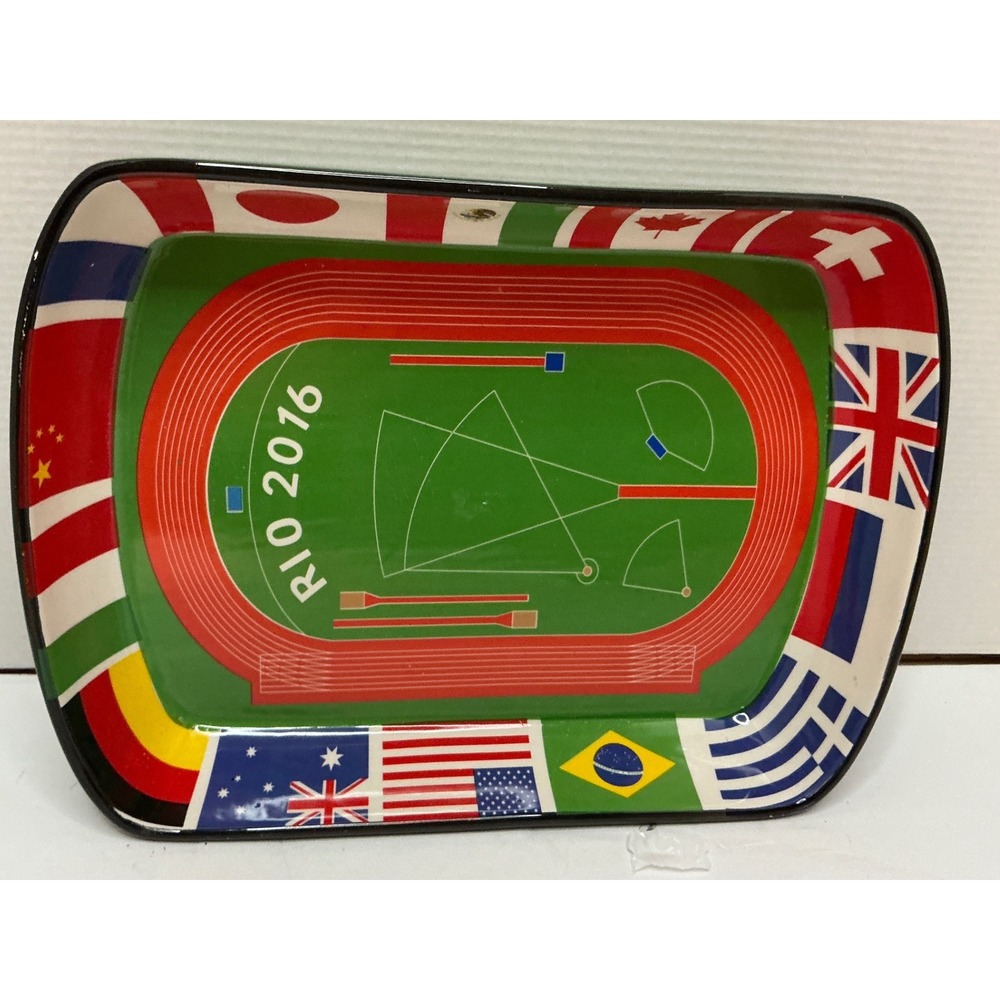 Rio 2016 Olympic Games Track Field Flag Melamine Snack Tray Platter